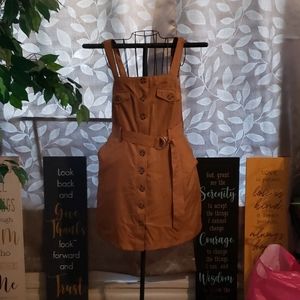 Brown semi silky dress. Super cute